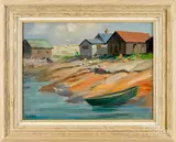 coastal scene by Richard Evett Bishop, oil on board, sold Jan 2020