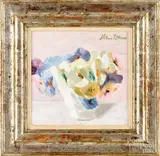floral still life by Hobson Pittman, oil on board, sold Jan 2020