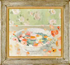 floral still life by Hobson Pittman, oil on board, sold Jan 2020