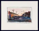 Lancaster street scene by David Brumbach, watercolor, sold Jan 2020