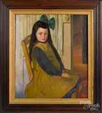 portrait of a girl by Abel George Warshawsky, oil on canvas, sold Jan 2020