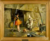 circus performers by Heinrich Schlitt, oil on canvas, sold Jan 2020