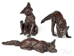foxes by Carrie Quade, bronze, sold Jan 2020