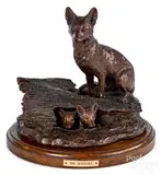 fox sculpture by Marilyn Newmark, bronze, sold Jan 2020
