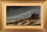 of a house on the shore by Ronald Reillo, oil on board, sold Dec 2019