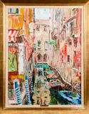 of a Venetian canal by Marco Sassone, oil on canvas, sold Dec 2019