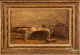 Bedroom Scene by Seymour Remenick, oil on board, sold Dec 2019