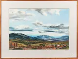 of a Mexican Town by Dean Fausett, watercolor, sold Dec 2019
