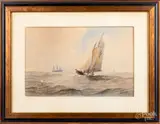 seascape by George Essig, watercolor, offered Dec 2019