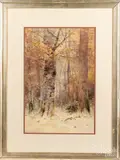 winter landscape by Dubois Hasbrouck, watercolor, sold Dec 2019