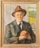 portrait of author Cornelius Weygandt by Marcella Comes, oil on canvas, sold Dec 2019