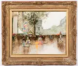 Parisian scene by Andre Gisson, oil on canvas, sold Nov 2019