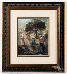 titled Spring Morning by Harold Hitchcock, mixed media, sold Nov 2019