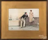 of a sailor and a woman by Rufus Zogbaum, watercolor, sold Nov 2019