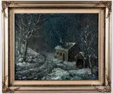 titled Moonlite Road Near Sigmunds by D.J. Wendling, oil on canvas, offered Nov 2019