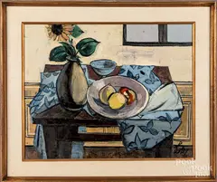 still life by Charles Levier, oil on canvas, sold Nov 2019