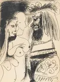 Le Vieux Roi by Pablo Picasso, 1959, lithograph on Arches paper, sold Dec 2021