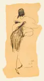 Norman Norell Fashion Drawing by Joe Eula, c.1960, charcoal on paper, sold Dec 2021