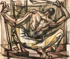 Man with Machete by José Vela Zanetti, oil on canvas, sold Dec 2021
