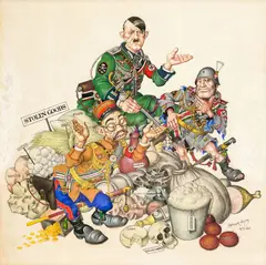 Stolen Goods by Arthur Szyk, 1942, gouache, sold Dec 2021