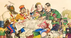 Map of The New Order by Arthur Szyk, 1942, gouache, sold Dec 2021