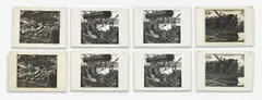 Group of 8 pipeline construction workers by Edward Arthur Wilson, etching, sold Dec 2021