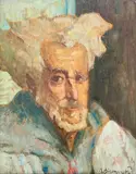 Portrait d'homme by Maurice Bismouth, oil on board, sold Dec 2021