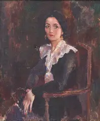 Portrait of a Woman by Clara Klinghoffer, oil on canvas, sold Dec 2021