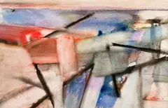Christmas Cove by Michael Loew, 1970, watercolor on paper, sold Dec 2021