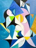 Blue Profile by Leonard Alberts, c. 1970, oil on canvas, sold Dec 2021