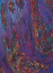 Purple Waterfall by Robert Schaberl, 1988, oil on paper, sold Dec 2021