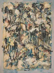 Rocky Hillside by David Rankin, 1990, oil on paper, sold Dec 2021