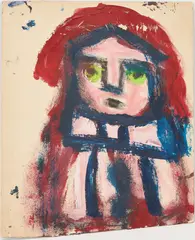 Double-Sided Outsider Art , Figure & Architectural Scene by Eddy Mumma, print, sold Jan 2023
