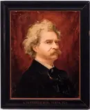 Mark Twain Advertising Chromolithograph, Santaella frame by Ignace Spiridon, print, sold Oct 2018