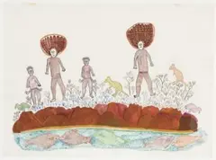 Untitled by Wattie Karrawara, c.1965, watercolour and gouache on paper, sold Mar 2010