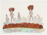 Untitled by Wattie Karrawara, c.1965, watercolour and gouache on paper, sold Mar 2010