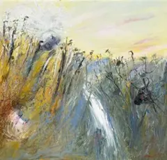 Landscape With Bride, Ram And Waterfall by Arthur Boyd, c.1966-68, oil on canvas, sold Sep 2010