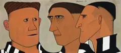 Three Of The Players by John Brack, 1953, oil on canvas, sold Sep 2010