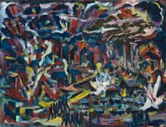 War Conception by Roger Kemp, 1941-42, enamel on cardboard, sold Sep 2010