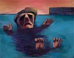 Man Floating by Charles Blackman, 1953, oil on composition board, offered Sep 2010