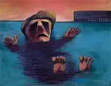Man Floating by Charles Blackman, 1953, oil on composition board, offered Sep 2010