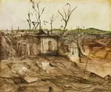 Outback, Western Queensland by Sidney Nolan, c.1948, ripolin enamel and oil on composition board, offered Sep 2010