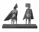 Maquette Iii Two Winged Figures by Lynn Chadwick, 1973, bronze figures on a slate base, offered Sep 2010