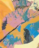 In A Spin, The Action Of The World On Things by Damien Hirst, 2002, household gloss paint on canvas laid on fibreboard, with screenprinted text, offered Sep 2010