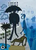 Wet Day by Rick Amor, 1973, oil on canvas, sold Sep 2010