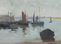 St Ives by David Davies, 1893, oil on panel, sold Sep 2010