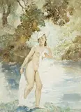 The River Nymph by Norman Lindsay, c.1950, watercolour on paper, sold Sep 2010