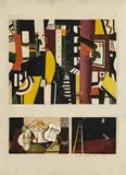 Studies After Braque, Leger And Miro by Eric Wilson, oil on plywood, sold Sep 2010