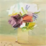 Still Life, Flowers by Sam Fullbrook, oil on canvas, sold Sep 2010