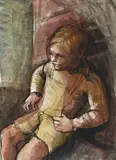 Seated Boy by Donald Friend, 1948, watercolour and ink on paper, sold Sep 2010